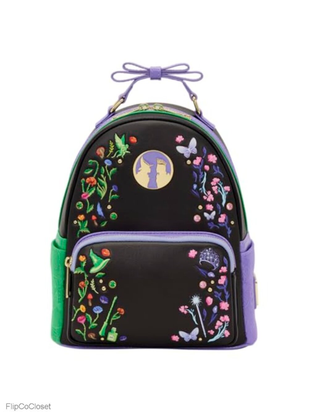 Loungefly Wicked Mini Backpack Faux Leather Lace Trim Adjustable Straps
